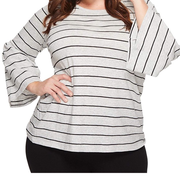 Vince Camuto Tops - TWO by Vince Camuto Grey Striped Top